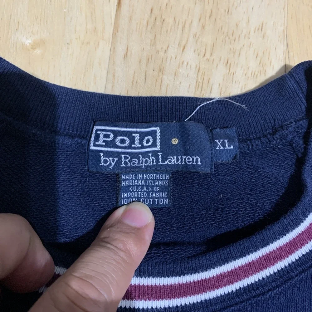 Vintage 90s Rare Ralph Lauren Polo Short Sleeve Raglan Sweatshirt Size XL